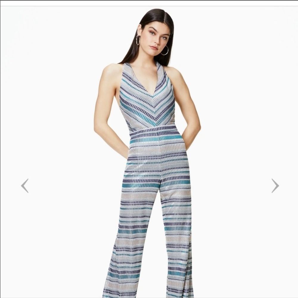 Ramy Brook Metallic Halter Top Jumpsuit sz 4
